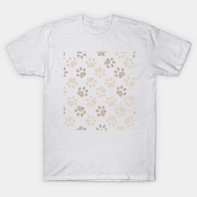 Light brown colored paw print T-Shirt by GULSENGUNEL